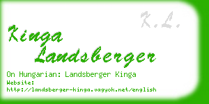 kinga landsberger business card